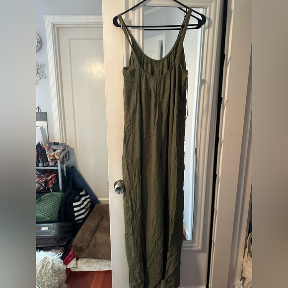Zara Olive Green Cargo Knit Long Romper Jumpsuit One-Piece Buttons Women M New - Picture 5 of 5